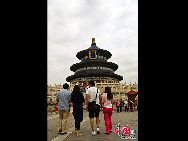 The Temple of Heaven, literally the Altar of Heaven, is a complex of Taoist buildings situated in southeastern Beijing. The Emperors of the Ming and Qing dynasties visited the complex annually when they prayed to Heaven for good harvests. It is regarded as a Taoist temple, although Chinese Heaven worship, especially by the reigning monarch of the day, actually pre-dates Taoism. [China.org.cn]