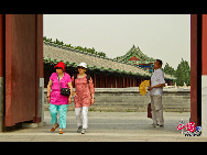 The Temple of Heaven, literally the Altar of Heaven, is a complex of Taoist buildings situated in southeastern Beijing. The Emperors of the Ming and Qing dynasties visited the complex annually when they prayed to Heaven for good harvests. It is regarded as a Taoist temple, although Chinese Heaven worship, especially by the reigning monarch of the day, actually pre-dates Taoism. [China.org.cn]