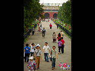 The Temple of Heaven, literally the Altar of Heaven, is a complex of Taoist buildings situated in southeastern Beijing. The Emperors of the Ming and Qing dynasties visited the complex annually when they prayed to Heaven for good harvests. It is regarded as a Taoist temple, although Chinese Heaven worship, especially by the reigning monarch of the day, actually pre-dates Taoism. [China.org.cn]