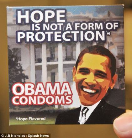 Condoms featuring President Obama are on sale.