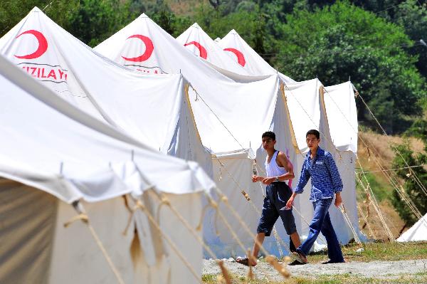 A refugee camp is seen in the Turkish border town of Yayladagi in Hatay province June 8, 2011. [Xinhua/AFP]