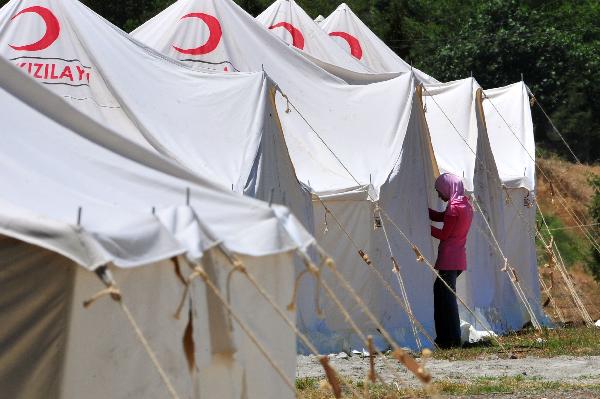 A refugee camp is seen in the Turkish border town of Yayladagi in Hatay province June 8, 2011. [Xinhua/AFP]