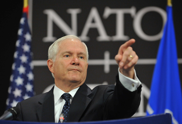 U.S. Defense Secretary Robert Gates urged NATO allies Thursday to not rush out of Afghanistan, even as the United States prepares to start withdrawing its own troops next month. The secretary made his comments at a defense ministers meeting at NATO headquarters in Brussels. 