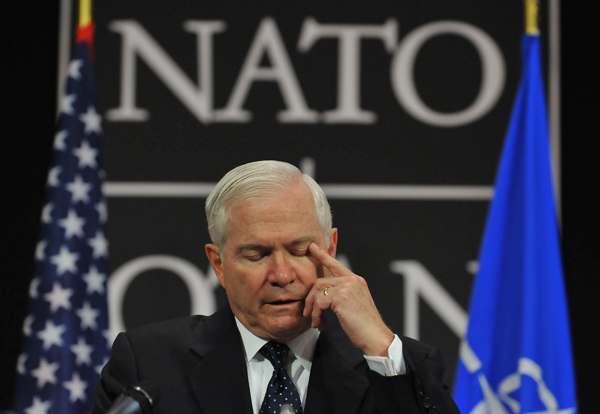 U.S. Defense Secretary Robert Gates urged NATO allies Thursday to not rush out of Afghanistan, even as the United States prepares to start withdrawing its own troops next month. The secretary made his comments at a defense ministers meeting at NATO headquarters in Brussels. 