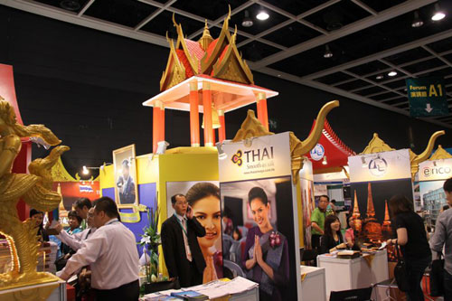 A Thai stand at the ongoing International Travel Expo in Hong Kong. [Photo: CRIENGLISH.com] 