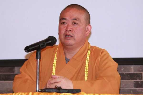 Shi Yongxin, abbot of Shaolin Temple, lectures on Zen [Photo/CRIENGLISH.com]