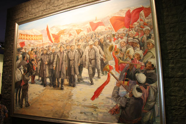 A painting depicting a scene from the early days of the CPC hangs on one of the walls at the Revolution Museum. Photo taken on June 14, 2011. [Photo:CRIENGLISH.com]