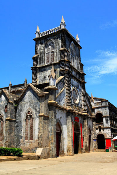 A Gothic Church in one of the villages on Weizhou Island. 