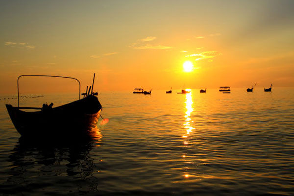 Sunset over Weizhou Island. 