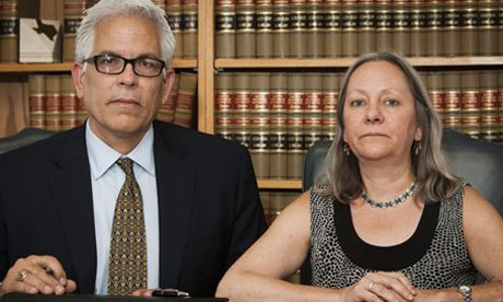 Sandra Rawline with her lawyer Robert Dowdy. [AP]
