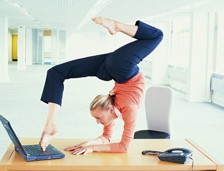 The guidelines recommend that desk-bound staff practice 'office work-outs' to improve health.