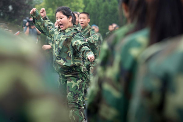 Summer military training toughens up students