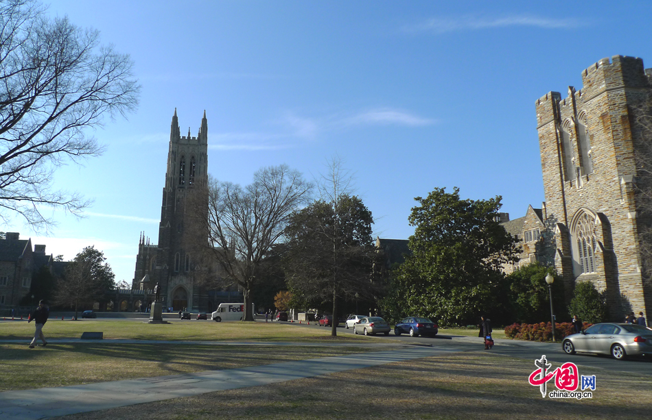 The campus of Duke University, which is a private research university located in Durham, North Carolina, United States. [Photo by Xu Lin / China.org.cn]