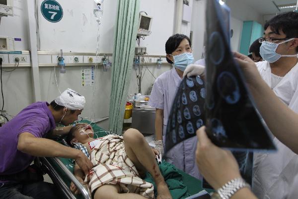 More than 200 people injured in the accident have been sent to the five hospitals in the city of Wenzhou.