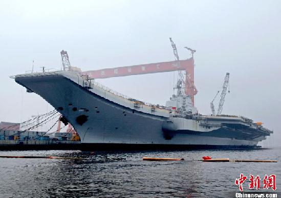 China refurbishes an aircraft carrier for conducting research. [Chinanews Agency]