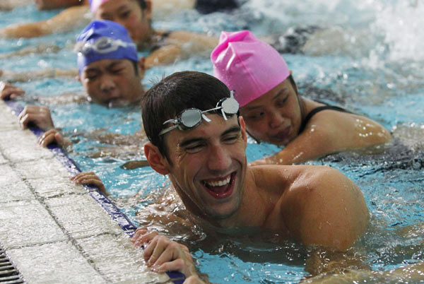 Phelps tutors China's Special Olympians