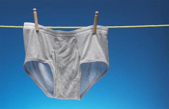 One in eight men wears his underwear two or three times between washes.