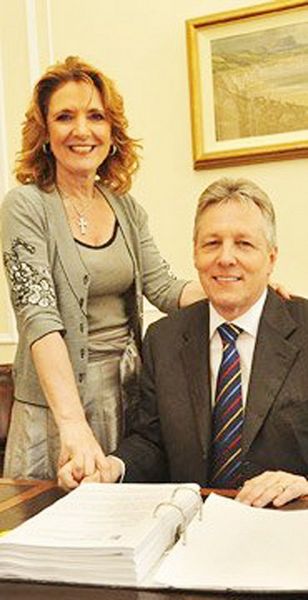 Northern Ireland's First Lady Iris Robinson and her husband 