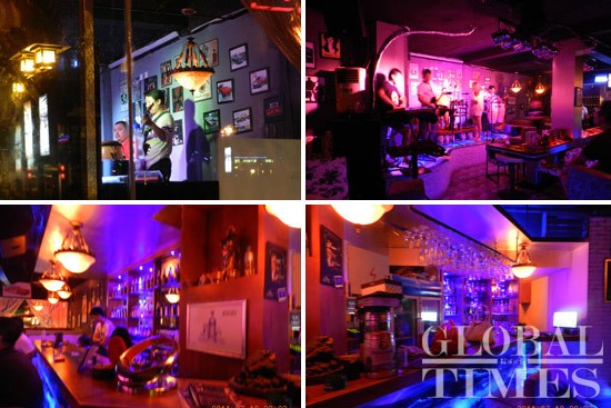 Local bands perform at a bar in the evening. Photo: Gong Rui/Globaltimes.cn