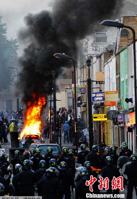 Riot erupted in London following protests over the death of 26-year-old Mark Duggan, who was shot dead by police last Thursday. And the riots have spread to Liverpool, Manchester and other British cities earlier Tuesday. 