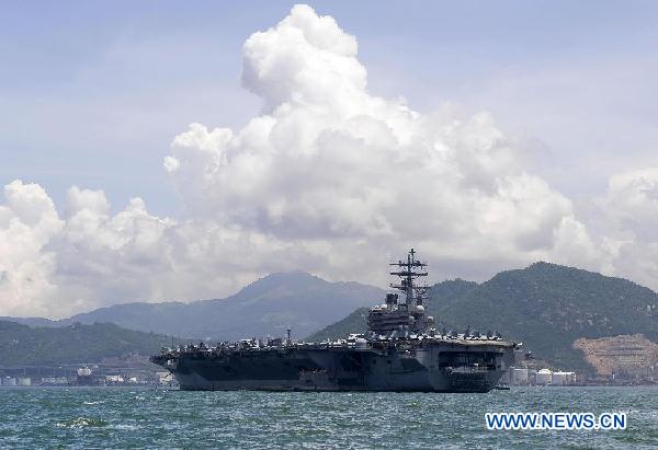 USS Ronald Reagan Aircraft Carrier arrives in HK for port visit