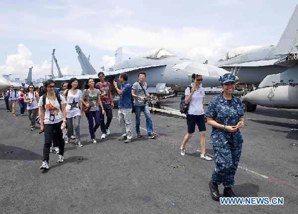 USS Ronald Reagan Aircraft Carrier arrives in HK for port visit