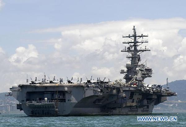 USS Ronald Reagan Aircraft Carrier arrives in HK for port visit