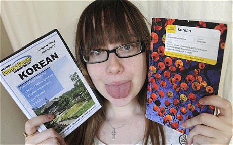 Student Rhiannon Brooksbank-Jones who is so obsessed with Korean culture that she has had her tonge surgically lengthened to help her speak the language. [Agencies]