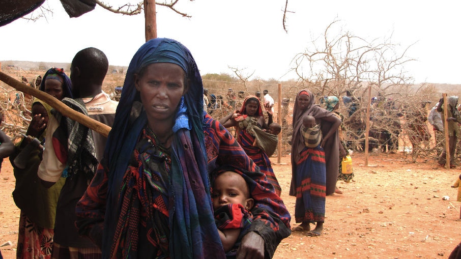 When her livestock died and the crops failed, 30-year-old Amina Dakey walked for over a week to reach Liben. 'We sold our last goats to buy food for the journey but it wasn't enough.' Food prices in Somali have rocketed. As a result, Amina's youngest child is receiving therapeutic food at Kobe camp. [Sisay Zerihun/MSF]