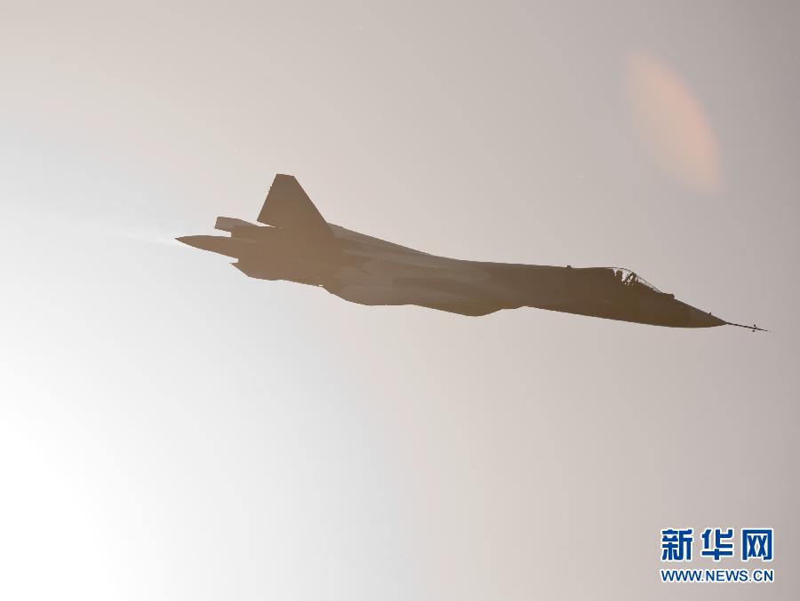 A Sukhoi T-50 flies during a display at the opening of the MAKS International Aviation and Space Salon at Zhukovsky airport outside Moscow August 17, 2011. The T-50, a joint project between Russia and India, made its first public flight on Wednesday. 