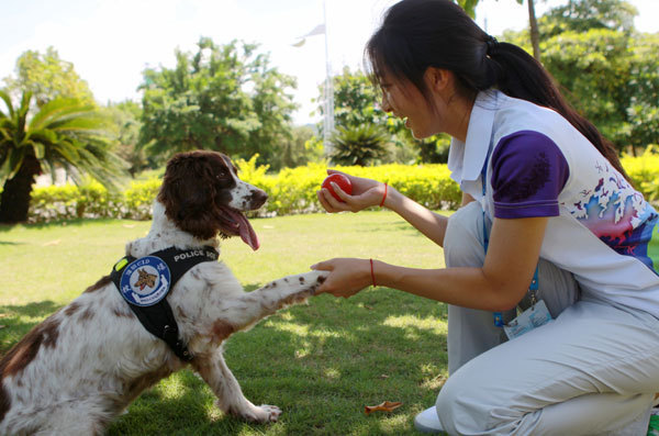 Dogs at work help ensure Universiade safety