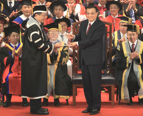 China's Vice-Premier Li Keqiang attends a celebration ceremony marking the centennial anniversary of the founding of the Hong Kong University, Hong Kong, Aug 18, 2011. [Edmond Tang/chinadaily.com.cn] 