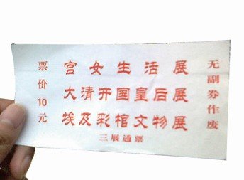 The exhibition tickets without official seals.[File photo]