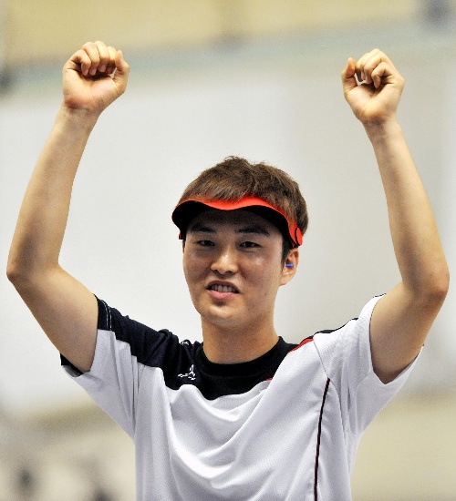 Lee Dae Myung of South Korea takes gold in the 50m pistol event at the World University Games on Thursday.