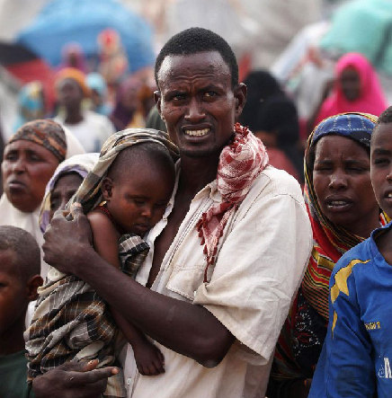 People face severe drought in Somalia, Aug. 18, 2011. [CRI] 