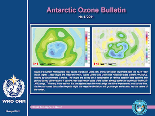 First signs of ozone depletion seen this year.[un.org] 