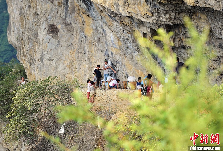 In a Yi village in Gulin, Sichuan Province, primary and middle schools have lengthened the summer holiday following severe droughts that began in the spring. A water shortage from a lingering drought in Luzhou, Xuyong and Gulin in Sichuan Province has forced many children to walk miles across mountainous terrain for water. [Chinanews.com] 