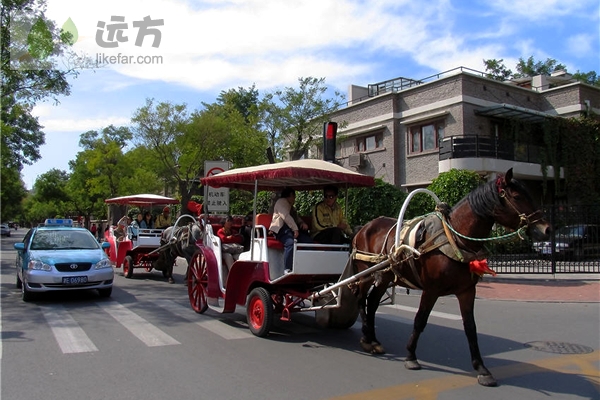 Tourists can take a horse-and-carriage ride around the area.