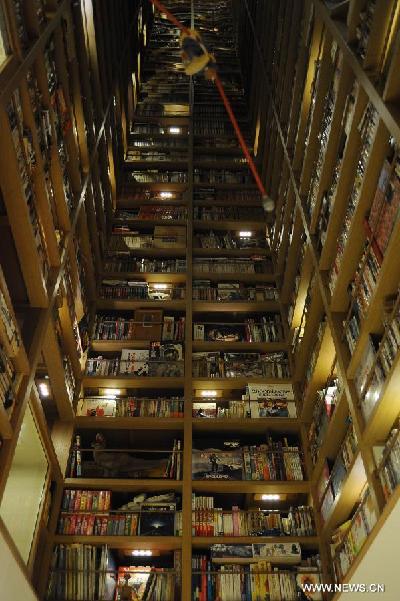 A bookshelf full of Japanese cartoonist Fujiko F. Fujio's collection is displayed at Fujiko F. Fujio Museum in Kawasaki of Japan, Sept. 6, 2011. The museum dedicated to Fujiko F. Fujio, the creator of the popular 'Doraemon' cartoon series, opened from Sept. 3.