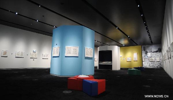 Original drawings created by Japanese cartoonist Fujiko F. Fujio are displayed at Fujiko F. Fujio Museum in Kawasaki of Japan, Sept. 6, 2011. The museum dedicated to Fujiko F. Fujio, the creator of the popular 'Doraemon' cartoon series, opened from Sept. 3. 