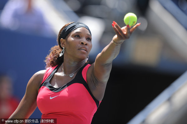 USA's Serena Williams in action against Russia's Anastasia Pavlyuchenkova during Day 11 at the US Open, at Flushing Meadows, New York, USA.
