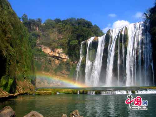 The Huangguoshu Waterfall, located on the Baihe River in Anshun City of Guizhou Province, is the largest waterfall in China and one of the most spectacular waterfalls in the world. [China.org.cn]