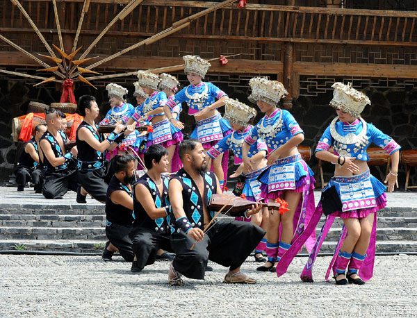 Colorful Miao performance in SW China