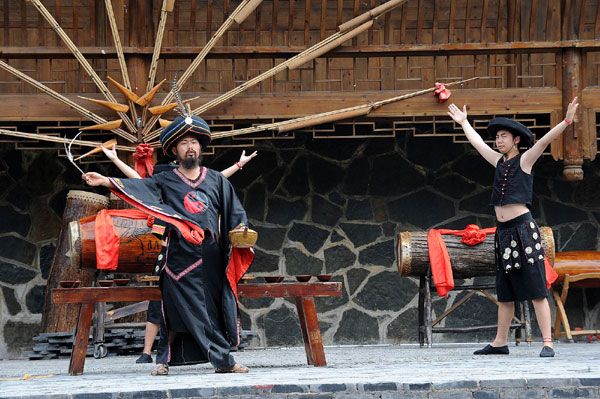 Colorful Miao performance in SW China