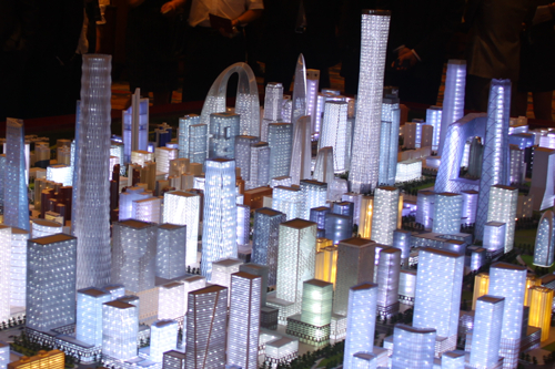 Miniature model for the future skyline of Beijing CBD