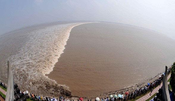 Qiantang tidal bores to hit peak on Sept. 16, 2011. [Xinhua] 