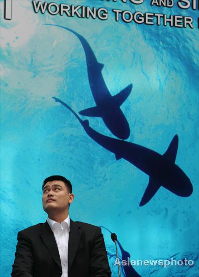 Yao joins in shark conservation campaign