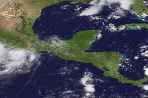 Hurricane Hilary (L) off the Pacific coast of Mexico [NOAA] 