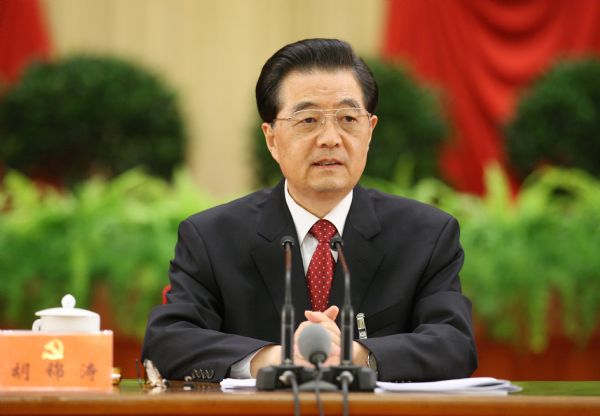 President Hu Jintao addresses the sixth plenary session of the 17th Central Committee of the CPC in Beijing, capital of China, Oct 18, 2011. The meeting was held in Beijing from Oct 15 to 18. [Photo/Xinhua]