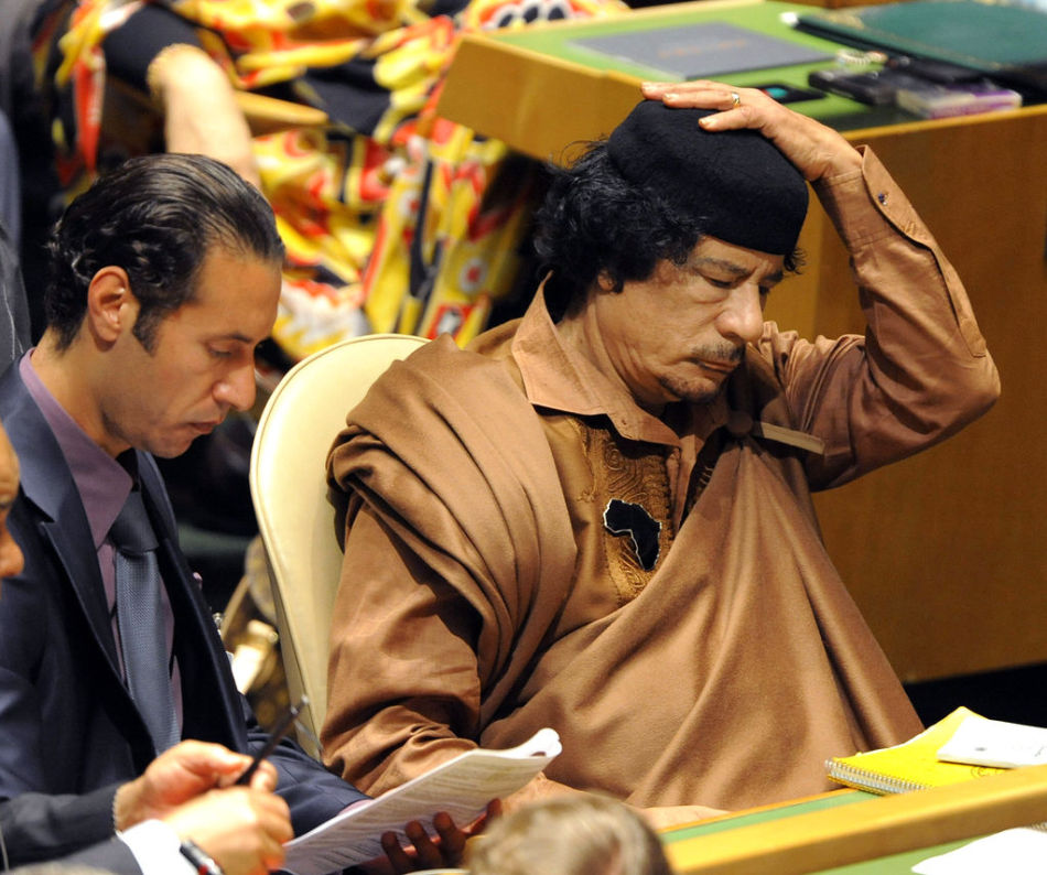 Former Libyan leader Muammar Gaddafi 